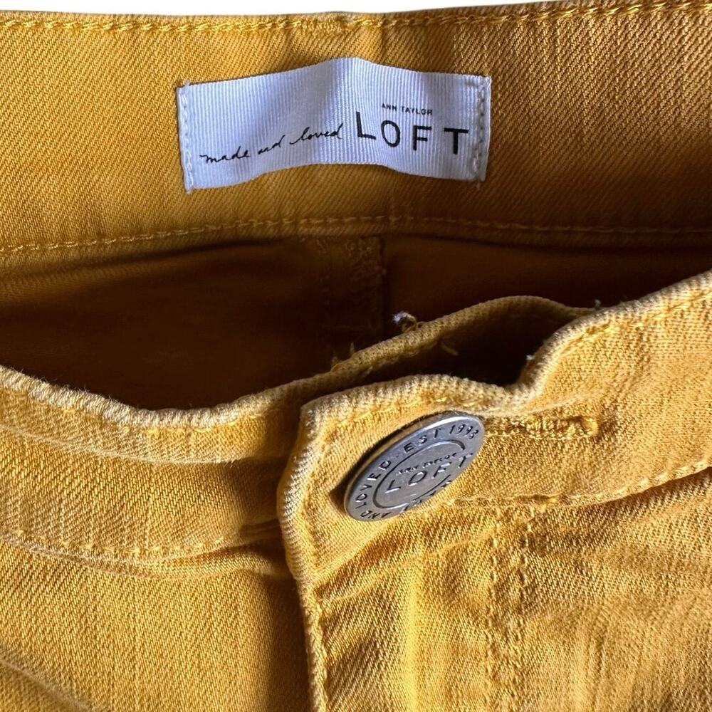 LOFT Modern Skinny Cropped Yellow Jeans Size 30 Women’s Stretch Denim - Picture 6 of 6